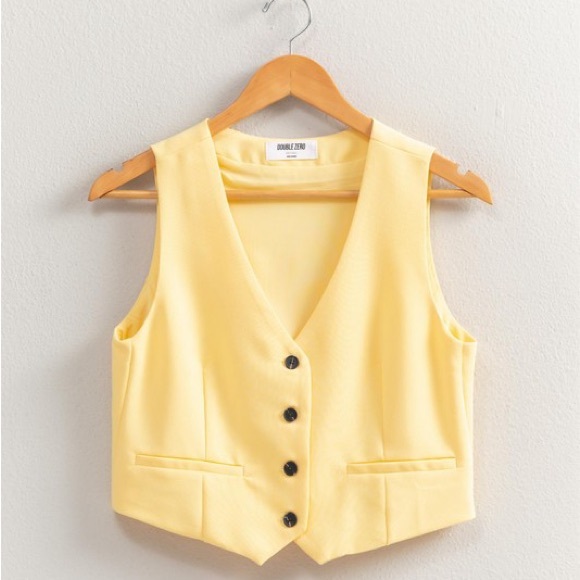 ReservedChic Tops - Noir Tailored Vest- LAST ONE